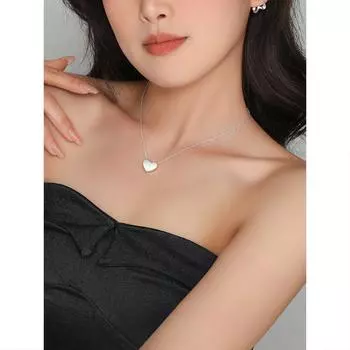 Стерлинговое серебро S925. Простое и высококачественное ожерелье Love для женщин с уникальным дизайном. Цепочка с воротником в форме персикового сердца в форме сердца. Adjustable size