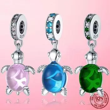 Стерлингового Серебра 925 Черепаха Черепаха Мотаться Шарм Подвеска Бусины Подходит Модный Браслет Оригинальные Ювелирные Изделия Из Серебра 925