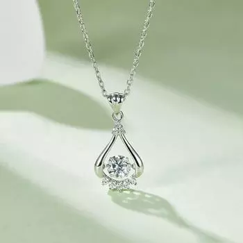 Стерлингового серебра 925 пробы, 5 мм, Гра Муассанит, 100% пройденный тест, с бриллиантами, белое золото, подвески, ожерелья, свадебный подарок, ювелирные изделия