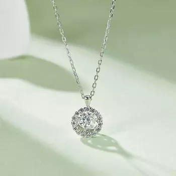 Стерлингового Серебра 925 пробы, 5 мм, муассанит с бриллиантами, ожерелья, подвески на свадьбу, помолвку, юбилей, подарок, ювелирные изделия