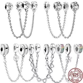 Стерлингового серебра 925 пробы, бабочка, цветок ромашки и кольцо в форме сердечек, очаровательные бусины, подходят для оригинального модного браслета, сделай сам, женские ювелирные изделия, подарок