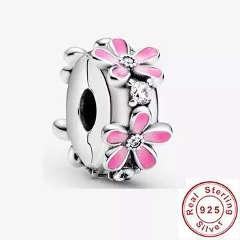 Стерлингового Серебра 925 пробы, белые ажурные музыкальные клипсы с ромашками, Патти, овцы, сделай сам, тонкие бусины, подходят для оригинального модного браслета, ювелирные изделия