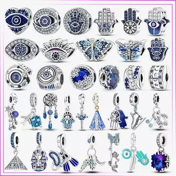 Стерлингового Серебра 925 пробы, голубые глаза, бабочка, кошка, подвески из бисера для мальчиков и девочек, Plata De Ley, 925 пробы, для оригинального браслета «сделай сам», женские ювелирные изделия