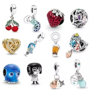 Стерлингового Серебра 925 пробы Хамелеон Попугай Шарм Новинка Лето 2022 Бусины Подходит Оригинальный Европейский Браслет для Женщин Ювелирных Изделий DIY Изготовление