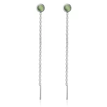 Стерлингового серебра 925 пробы, кисточка, зеленый опал, круглые бусины, очаровательные серьги-капли для женщин, ювелирные аксессуары, Pendientes Eh904