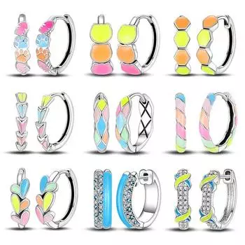 Стерлингового серебра 925 пробы, красочные сердечки, милые кошачьи когти, светящиеся серьги в форме сердца для женщин, модные ювелирные изделия для рождественской вечеринки, подарок белый