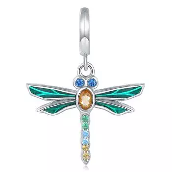 Стерлингового серебра 925 пробы, милые подвески в виде стрекозы, подходят для европейского браслета, ожерелья, ювелирные изделия, подарки для женщин и девочек, день рождения, летний день
