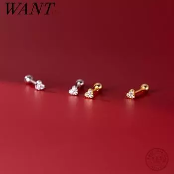 Стерлингового Серебра 925 пробы, милые серьги-гвоздики с цирконами и цирконами в форме сердца, маленькие спиральные серьги-гвоздики на день рождения, женские ювелирные изделия, подарок серебряный