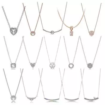 Стерлингового серебра 925 пробы, модель сковороды с сердечками зимы навсегда, винтажное очарование, сказочная тиара, гламурное ожерелье для женщин