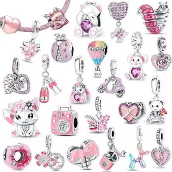 Стерлингового серебра 925 пробы, мороженое, медведь, мама, висячая камера, бабочка, подходят оригинальные подвески, браслет «сделай сам», женские ювелирные изделия, висячие