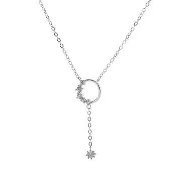 Стерлингового серебра 925 пробы, мозаика, циркон, кисточка, круглые подвески из бисера, ожерелье для женщин, колье, свадебные ожерелья, ювелирные изделия Dz102