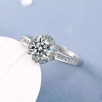 Стерлингового Серебра 925 пробы, новое женское модное ювелирное изделие, высокое качество, кристалл циркона, цветок, ретро, простое регулируемое кольцо с отверстием