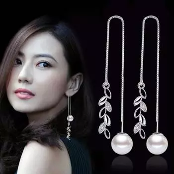 Стерлингового серебра 925 пробы, новые женские модные украшения высокого качества с жемчугом и кубическим цирконием, длинные ювелирные изделия с кисточками