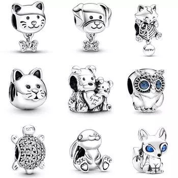 Стерлингового серебра 925 пробы подходят модный браслет DIY женщин ювелирные изделия подарок небесно-голубой