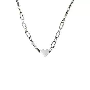 Стерлингового серебра 925 пробы, подвеска в виде сердца с толстыми цепями, ожерелье для женщин, свадебная вечеринка, ювелирное изделие, подарок