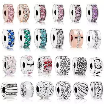 Стерлингового серебра 925 пробы подвески вихревой зажим Шарм полированный зажим с перьями подходит модный стиль браслеты-подвески Рождественский подарок