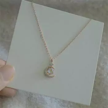 Стерлингового Серебра 925 пробы, регулируемая цепочка, лунный камень, подвеска в форме Луны, колье, ожерелье для женщин, эффектные свадебные украшения Dz587