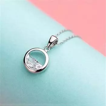 Стерлингового Серебра 925 пробы с цирконием, круговое ожерелье, подвеска для женщин, свадебные украшения, аксессуары, подарочное колье Bijoux Dz915