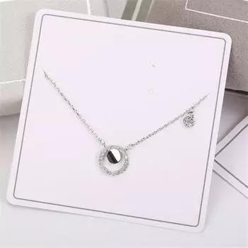 Стерлингового Серебра 925 пробы с кисточкой и цирконием в виде круга, подвеска, ожерелье для женщин, свадебные украшения для девочек, подарочные аксессуары Dz375 серебряный