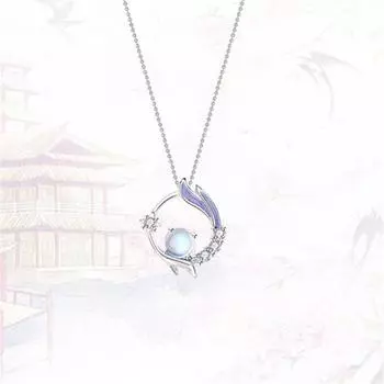 Стерлингового серебра 925 пробы с лунным камнем, круглый шарик с цветком, подвеска-колье, ожерелье для женщин и девочек, свадебные украшения, подарок Dz477