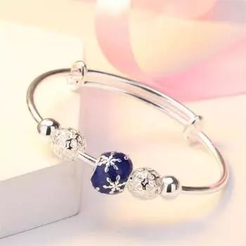 Стерлингового серебра 925 пробы с вишневым цветом круглый браслет из бисера и браслет для женщин элегантные ювелирные изделия Pulsera Sl303 розовый