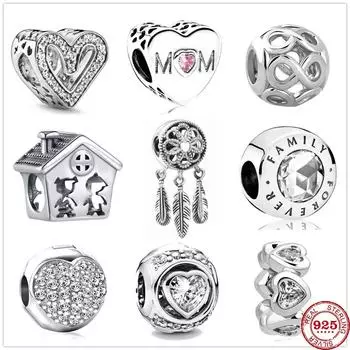 Стерлингового Серебра 925 пробы, семейные подвески из бисера «Ловец снов», подходят оригинальные браслеты-подвески, женские ювелирные изделия «сделай сам»