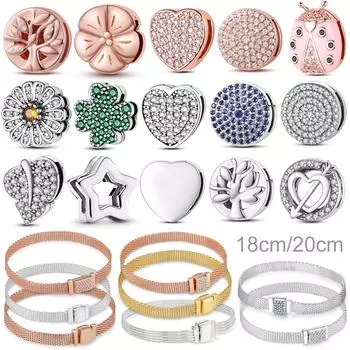 Стерлингового серебра 925 пробы, сетчатая защитная цепочка, зажим, круглые очаровательные бусины в виде пчелы и бабочки, подходят для оригинального модного сетчатого браслета, серебро 925 пробы, ювелирные изделия бордовый