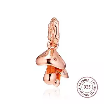 Стерлингового серебра 925 пробы, сверкающие грибы, подвески, подвески, бусины для изготовления ювелирных изделий, подходит для европейского браслета, женский подарок «сделай сам»