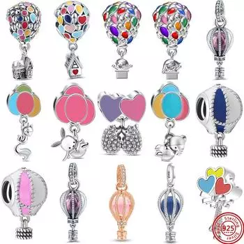 Стерлингового серебра 925 пробы, воздушные шары, подвески, подходят для браслета, женские ювелирные изделия, изготовление подарков