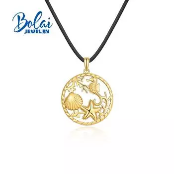 Стерлингового серебра 925 пробы, желтый модный кулон, кожаное ожерелье из веревки, женская повседневная одежда, изысканные ювелирные изделия M жёлтый