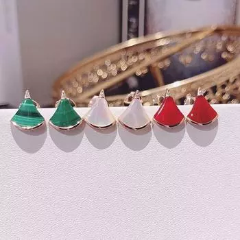 Стерлингового серебра S925, инкрустированные драгоценными камнями, маленькие серьги-юбки, женские милые элегантные модные ювелирные изделия высокого качества