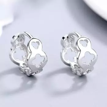 Стерлингового серебра S925, клипсы для ушей, милые вырезы в форме цветка, модные корейские универсальные женские серебряные серьги 925