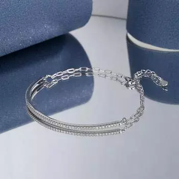 Стерлингового Серебра S925 Mosang Diamond Улыбающийся Браслет Маленький Сломанный Бриллиант Девушка Instagram Дизайн Минималистичный Подарочный Ювелирный Браслет Adjustable size