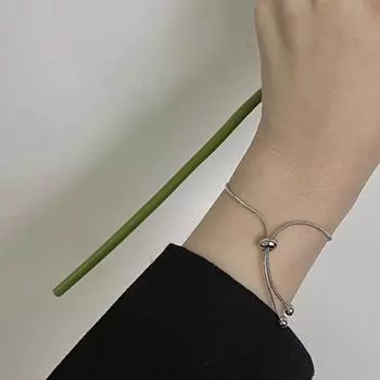 Стерлингового серебра S925 серебряный браслет браслет из змеиной кости новый стиль простой холодный стиль INS модный дизайн круглый браслет из бисера подарок подруге