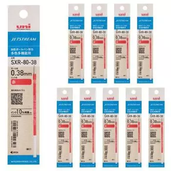 Стержень для шариковой ручки Mitsubishi Pencil Jet Stream Multicolor Multifunction 0,38 мм красный 10 шт. SXR8038K.15 10P