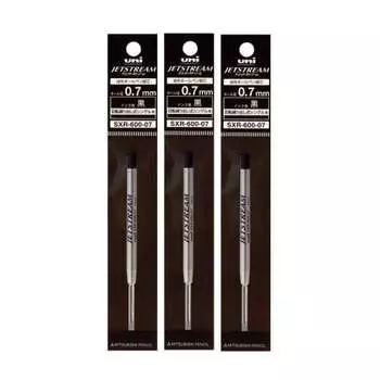 Стержень для шариковой ручки Mitsubishi Pencil Jet Stream Prime 0.7, одноцветный, черный SXR60007.24, набор из 3 шт.