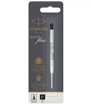 Стержень для шариковой ручки PARKER QUINK FLOW, черный, набор из 12 шт. 1950367 S0909400 F/Fine 0,8 мм чёрный