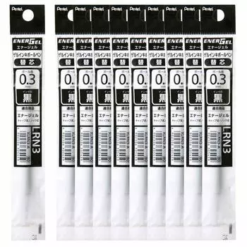 Стержень для шариковой ручки Pentel Energel черный 10 шт. 0,3 мм XLRN3-A