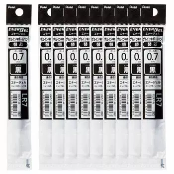 Стержень для шариковой ручки Pentel Energel черный 10 шт. 0,7 мм XLR7-A