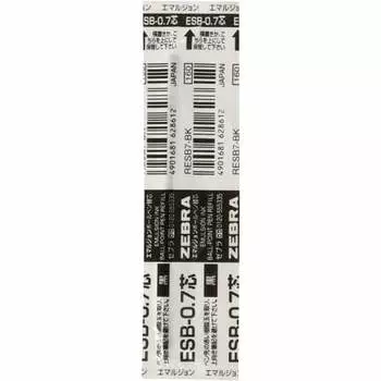 Стержень для шариковой ручки Zebra эмульсионный 0,7 мм черный ESB-0.7 RESB7-BK [x 4 шт.]