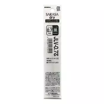 Стержень для шариковой ручки Zebra Gel Ink для Sarasa Dry 0,7 мм JLV-0,7 черный RJLV7-BK [оптовая закупка, набор из 10 шт.]
