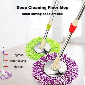Стержень для швабры из нержавеющей стали с регулируемой ручкой, вращение на 360 градусов, полы, волосы, пятна от пыли, глубокая очистка, вращающаяся швабра фиолетовый