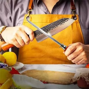 Стержень для заточки ножей 12 дюймов кухонный хонинг стальной заточка ножей углеродистая сталь прочная нержавеющая сталь точилка для ножей 1PC