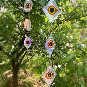 Стержень от птиц, вращение на 360 градусов, защита сада, эффективная светоотражающая страшная сова, глаза, скручивающая ветер птица