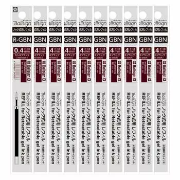 Стержни для шариковой ручки Sakura Crepas для Ball Sign iD Cassis черные 10 штук 0,4 мм R-GBN04#22(10)