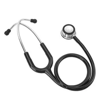 Стетоскоп двойного назначения с двойной головкой Легкий стетоскоп из нержавеющей стали для взрослых детей для домашнего использования чёрный