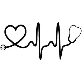 Стетоскоп Любовь Сердце Автомобиль Тело Окна Светоотражающие Наклейки Декор чёрный