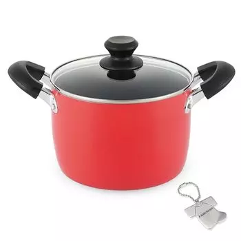 Stew with Tempered Glass Gas and Induction Gold Marble Fluoropolymer Includes Original Tag J-kitchens Pot, 18cm, Lid, Compatible, Coating,
