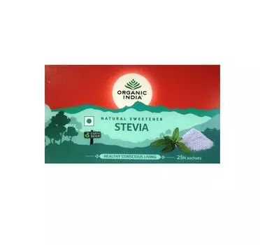 Стевия: натуральный заменитель сахара (25 пак, 1 г), Organic Stevia, Organic India