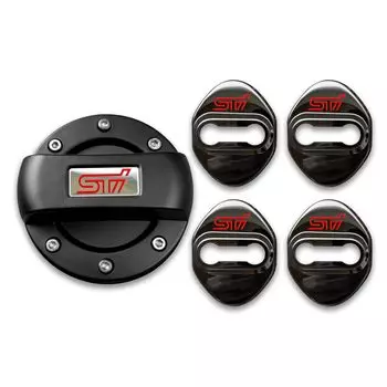 STI Subaru Крышка бензобака Крышка топливного бака Крышка фиксатора двери Крышка дверного замка Набор пасты (черный) [Элемент] чёрный